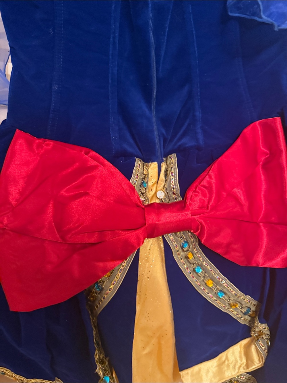 Disney Adult Snow White | Royal Blue & Yellow Velvet Princess Costume | Size L - Picture 5 of 9